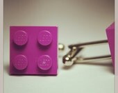 Made from Lego (r) Magenta Purple Tile Cufflinks