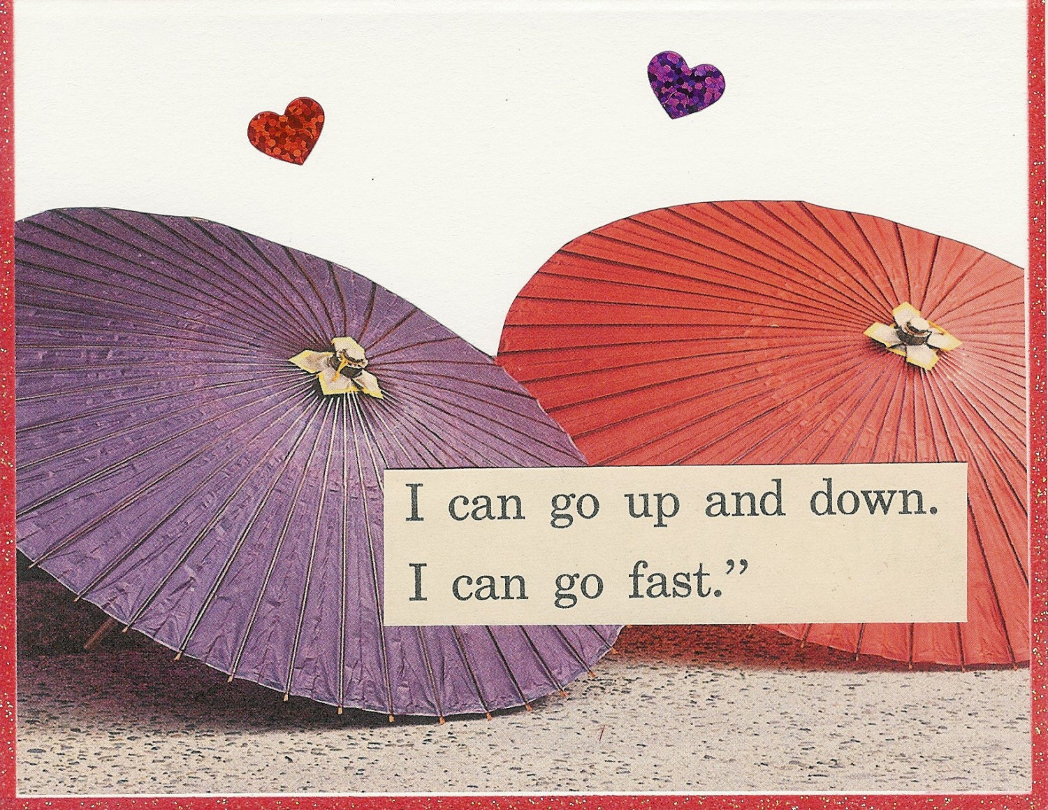 Up and Down all-occasion card and handmade envelope