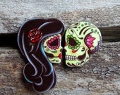 Ashes to Ashes . . . Forever Love Dia de los Muertos Couple - Set of Rings