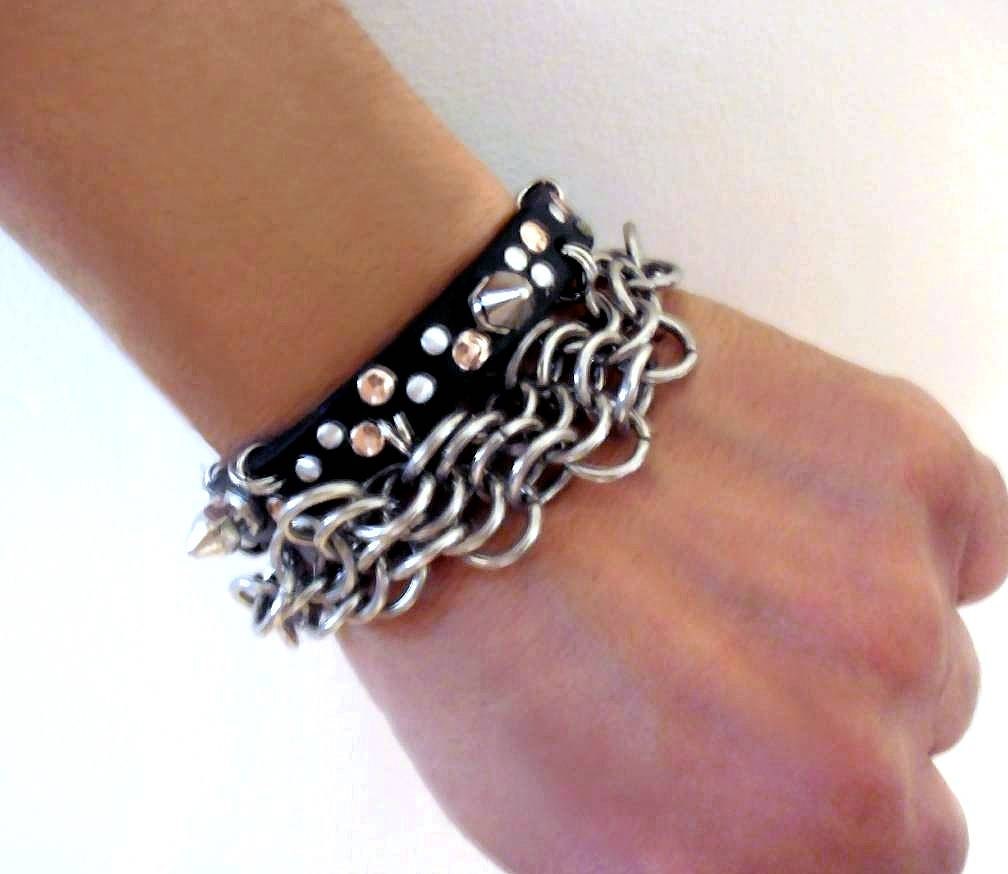 Double Duty Spikes & Chain Cuff and Choker