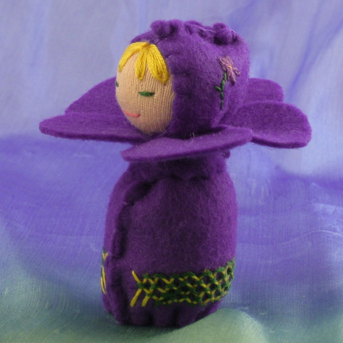 Dark Purple Violet Root Child Doll - Waldorf inspired