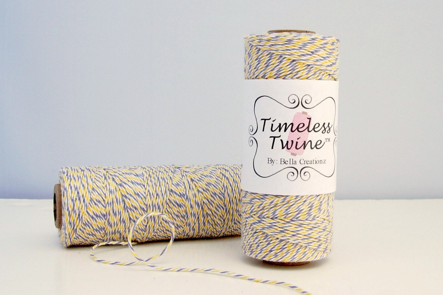 NEW  Yellow and Gray Bakers Twine by Timeless Twine - 1 Spool (160 Yards)