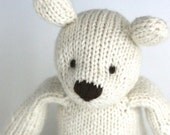 Alpaca and Merino Wool Bear in Almond - Hand Knit Stuffed Animal - Toy Teddy, 11" tall