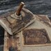 Custom Wedding Guest Book leather and burlap rustic wedding guest book and pen holder SET with 2 TREES of life bridal shower
