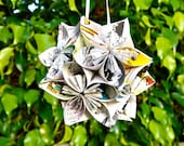Small Calvin and Hobbes Paper Flower Ball Ornament