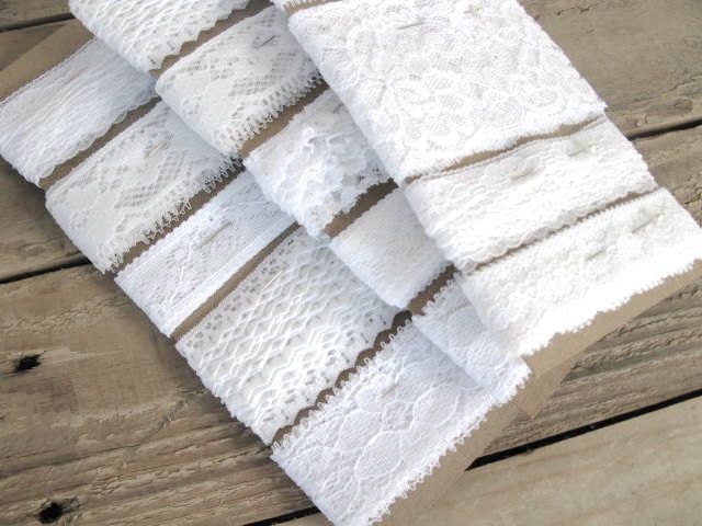 Lace Sampler Set - 10 yards vintage lace - pure white collection - mixed selection - wedding decor, wedding diy, baby shower, embellishment