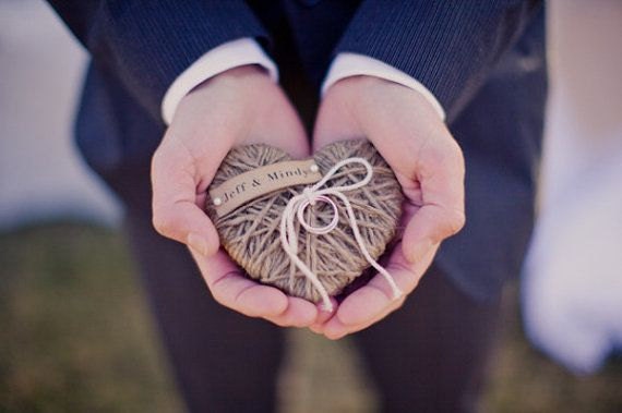 Wedding Ring Pillow/Holder - in WEDDINGS UNVEILED  2013 magazine - reuse as Christmas ornament/keepsake - ORIGINAL design