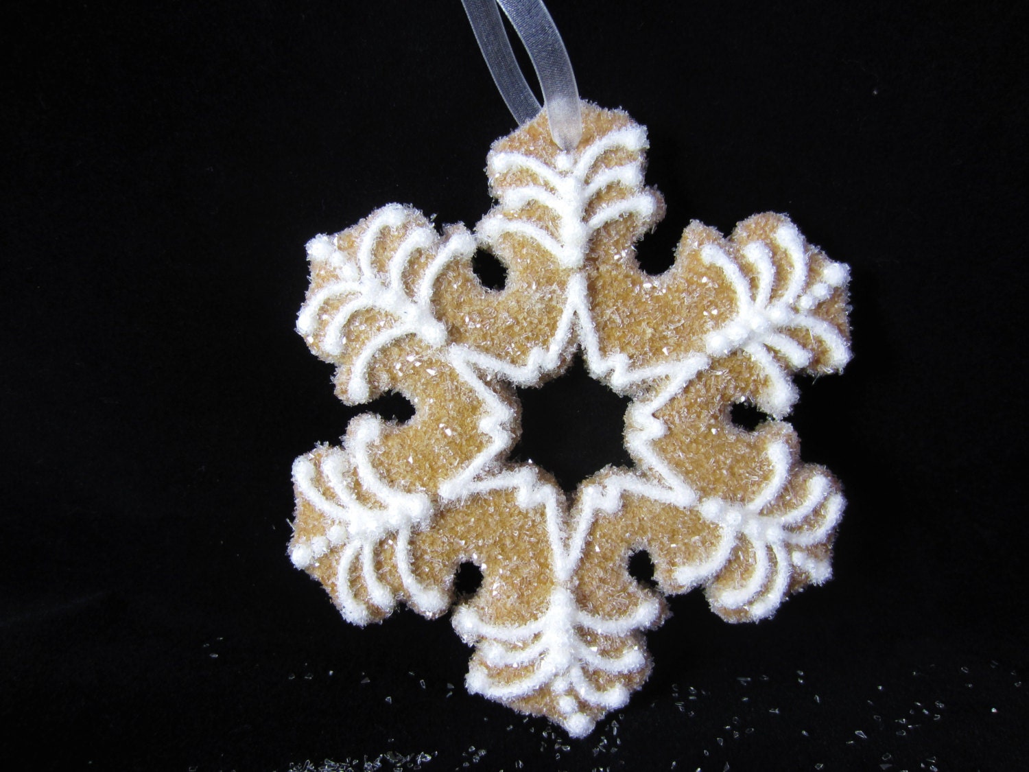 Christmas Ornament Gingerbread Snowflake-Sparkles