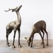 SALE vintage brass deer figurines / large brass deers
