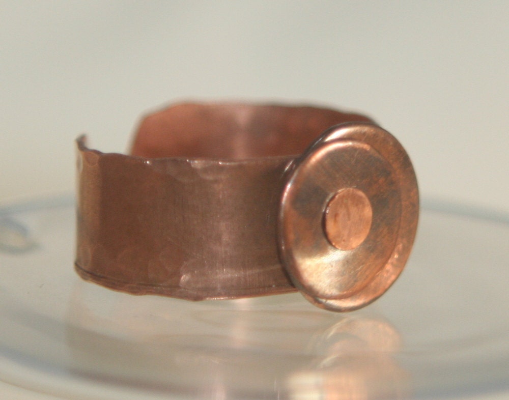 RING Copper hand formed rustic copper on copper