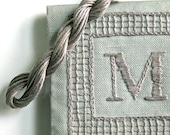 DIY Crewel Embroidery Kit ring bearer pillow platinum monogram personalize