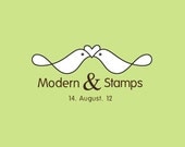 Custom Wedding Stamp - Custom Rubber Stamp - Personalized Stamp - Custom Stamp - Birds in love - C477
