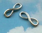 20 infinity / figure eight connectors, silver tone, 24mm