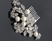 Bridal Hair Comb,  Wedding Head Piece,  Crystal and Pearl Haircomb, Wedding Hair Accessory