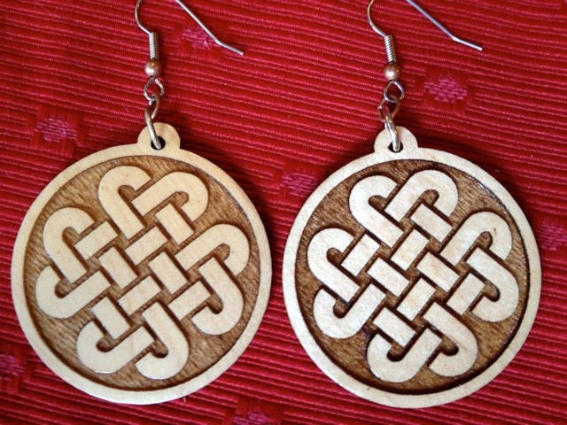 Celtic Links  Maple Wood Earrings