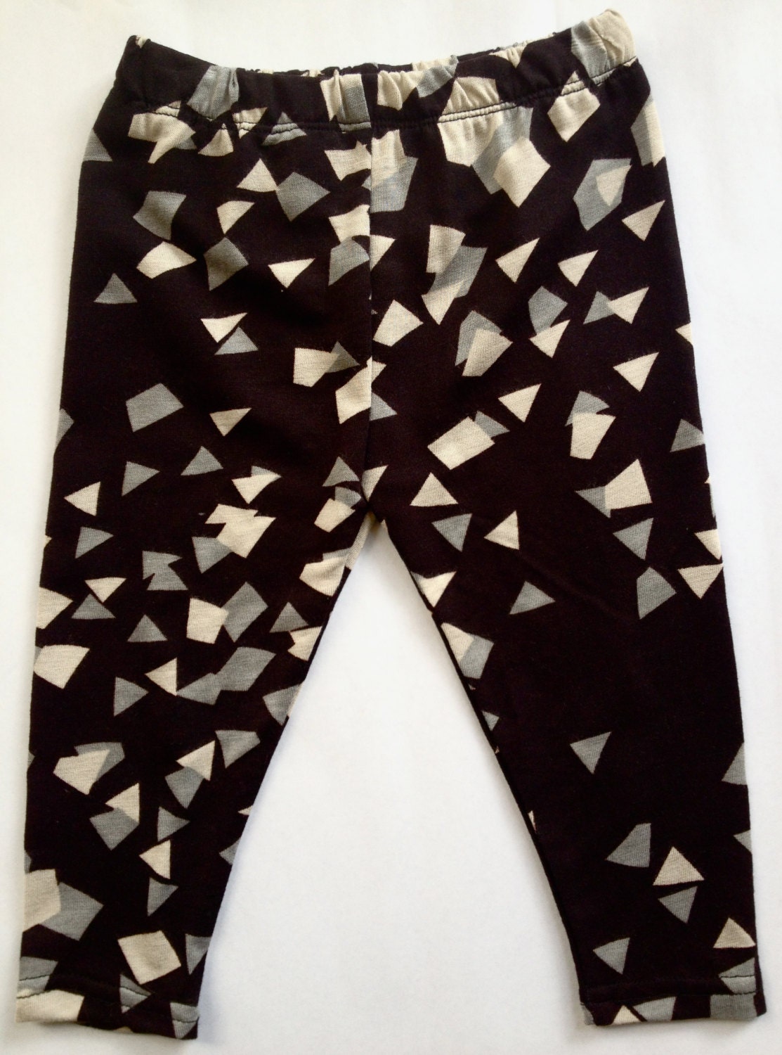 littlefour cotton triangle print toddler leggings handmade in san francisco 2T 3T 4T 5T