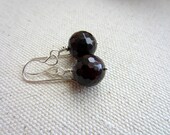 January Birthstone Garnet Gemstone Sterling Silver Earrings, Disco Ball, Faceted Round Gemstones