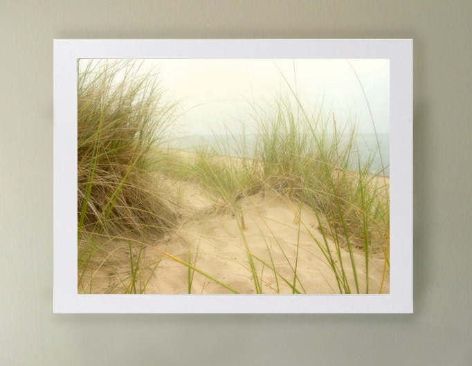 Calm - Art Print.  Beach photography.  Soft sand, beach grass, Lake Michigan, beach art, sand dunes.