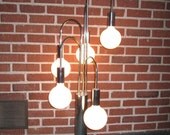 Vintage 1970s Mod Impressive Large Chrome 5 Light Table Lamp