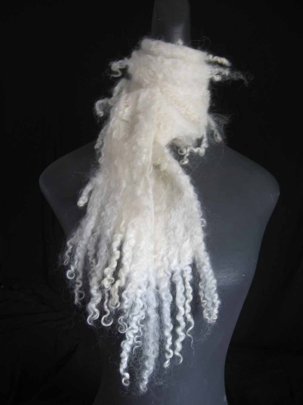 Alpaca and Mohair Felted Scarfwhite