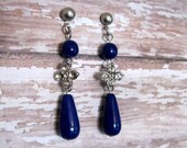 Crystal Bright Earrings in Royal Blue