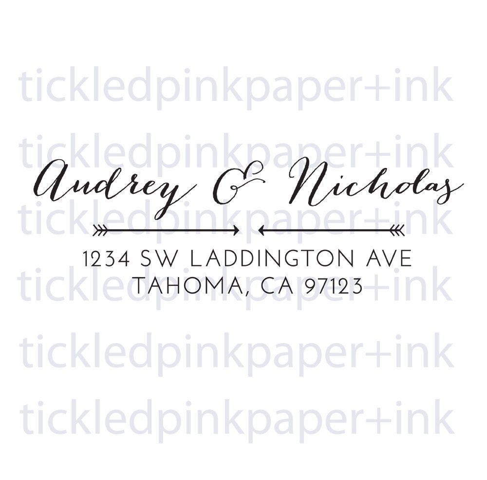 Custom formal calligraphy return address stamp