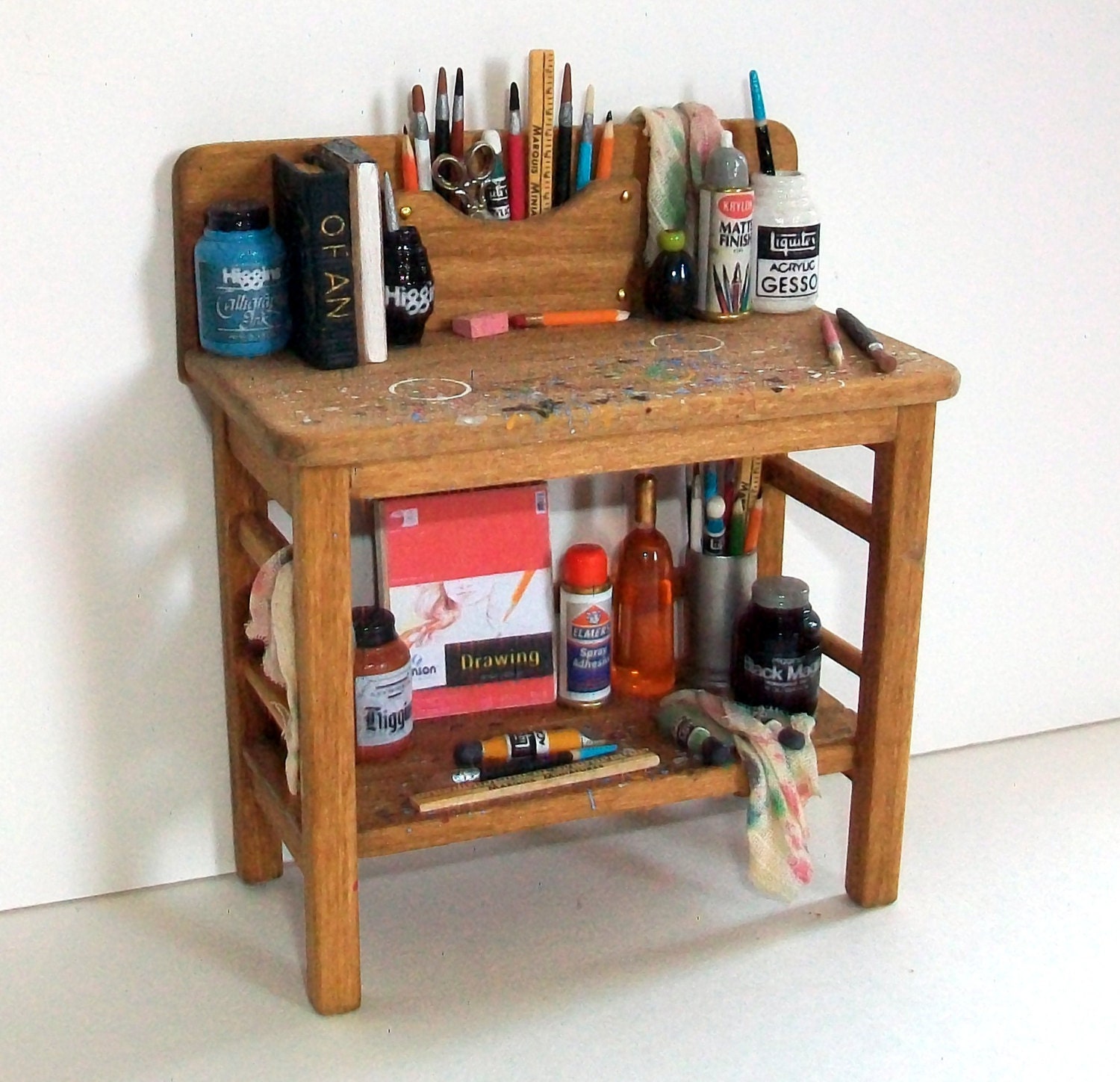 Miniature Artist Work Bench (1 inch scale dollhouse)