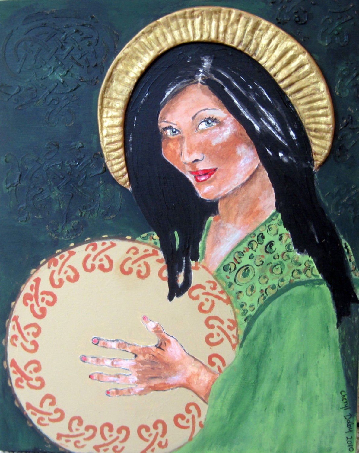 Celtic Angel with Bodhran  Irish Drum