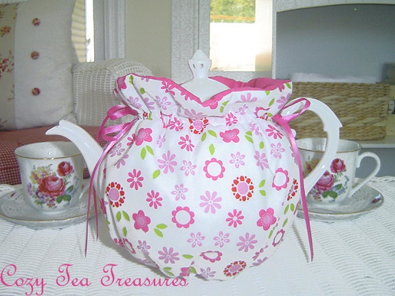 Tea Cozy for 6-8 Cup Teapot HAPPY FIELDS Reversible, Insulated Tea Pot Tea Cozy Cosy Also Available in 1-2 Cup and 2-4 Cup Sizes