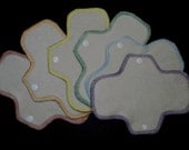 Rainbow Set of 6, 8 Inch ORGANIC Bamboo Velour Pantyliners by MotherMoonPads (Ready to Ship)