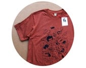 Men's Rust Cotton Kitten Art Tshirt - 100% Cotton crew neck