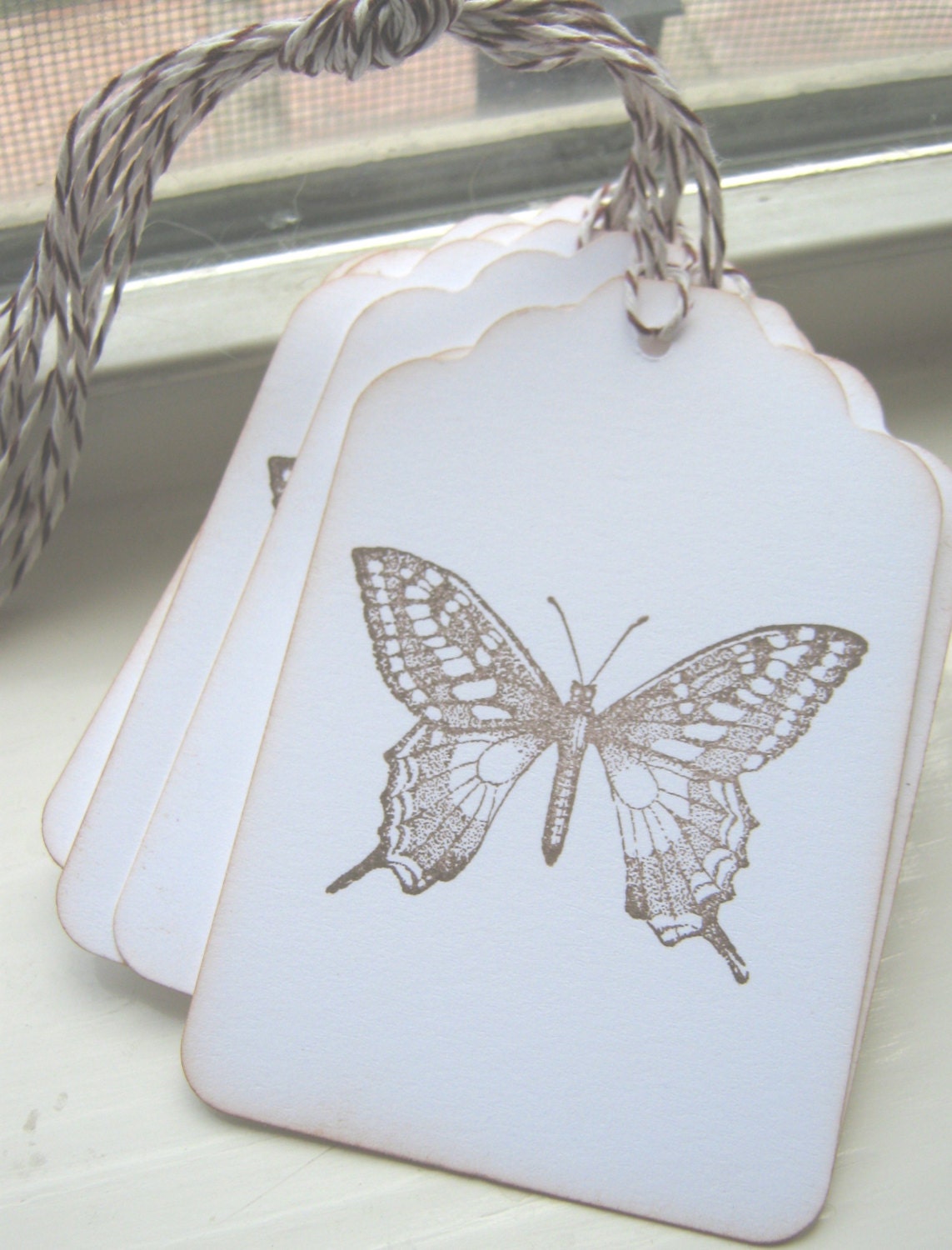 Botanical Butterfly Wedding Wish Gift Tags