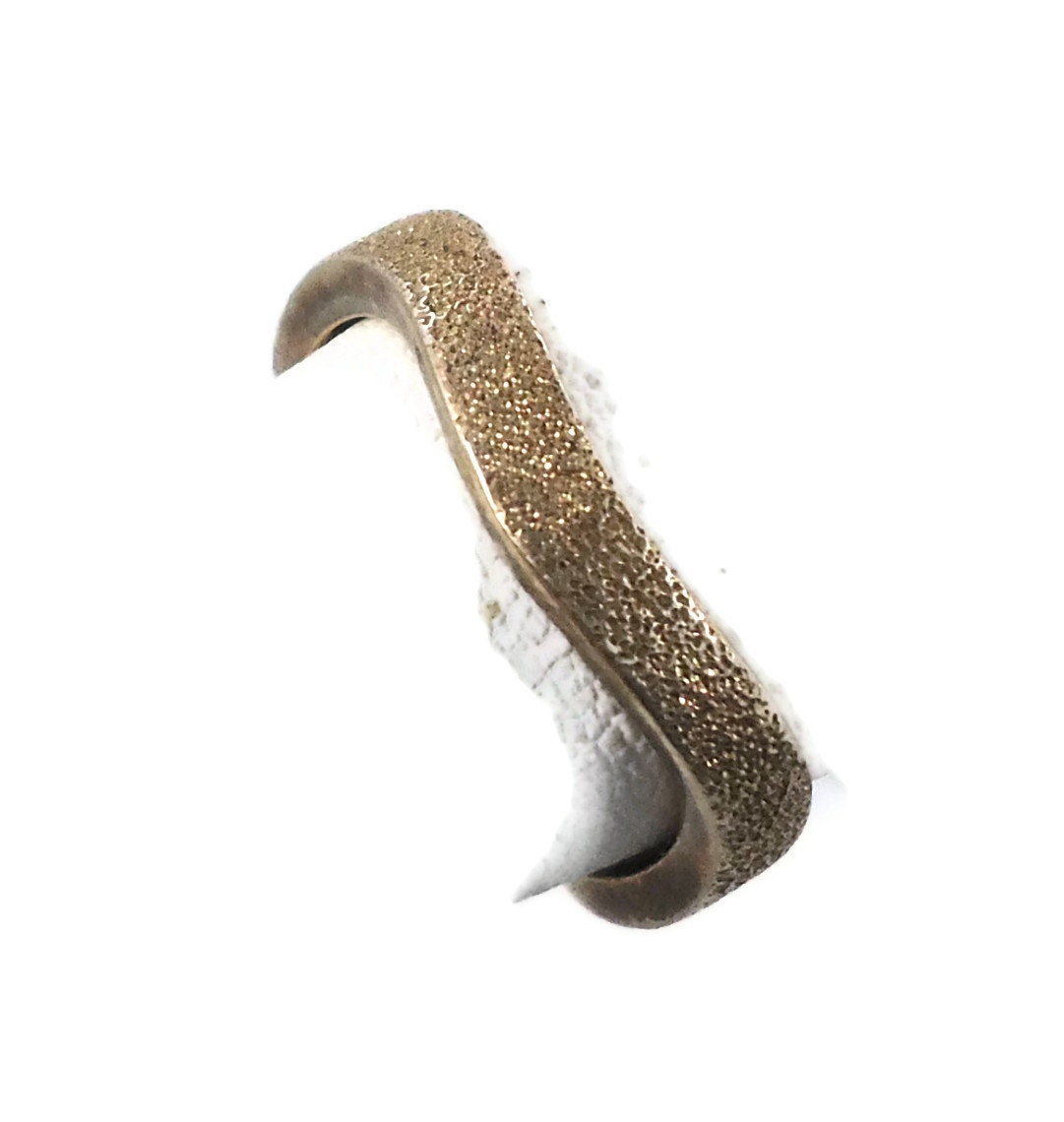 Modern Mod Sterling Silver Ring - Vintage Wave Band - Size 8.5 - InVintageHeaven