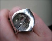 Memorial Day SALE Solid sterling silver  hand forged Lily wrap ring - R003