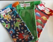 Epi Pen Cases (3 Pack) Clear Pocket Pouch with Clip Each Holds 2 New Style Allergy Pens - 4x8 You Choose Fabric - Save 4.00