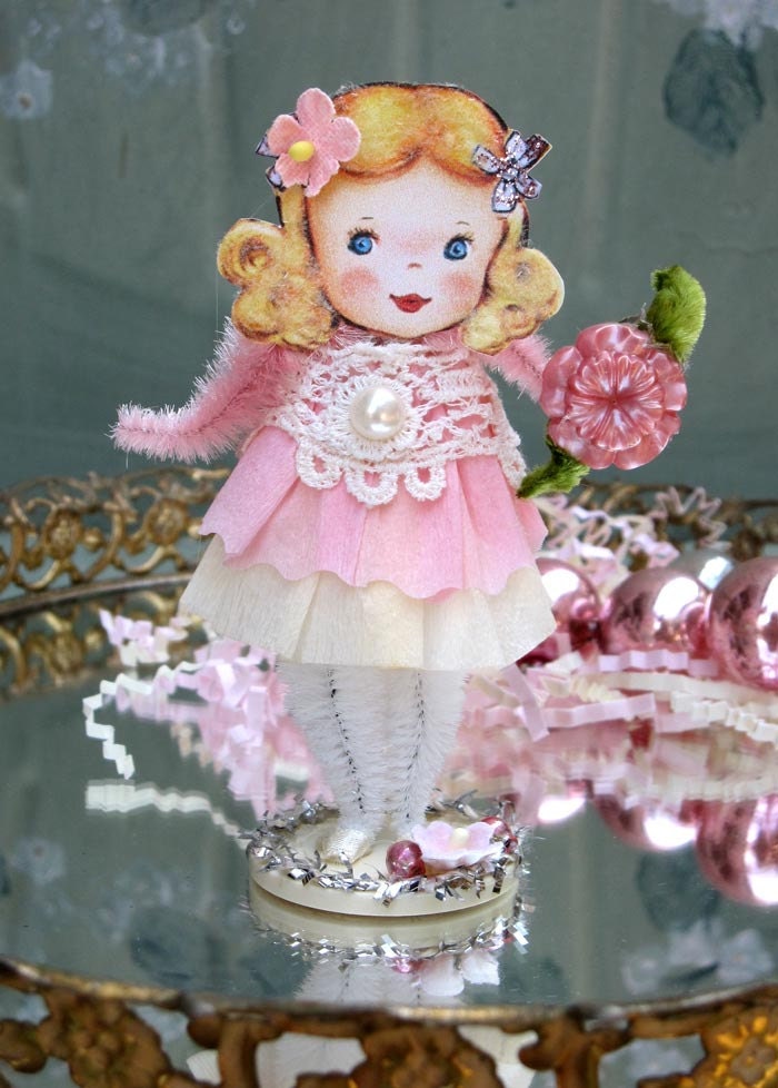 Vintage Inspired PINK SuGaR SwEeT Keepsake Paper Posy Doll