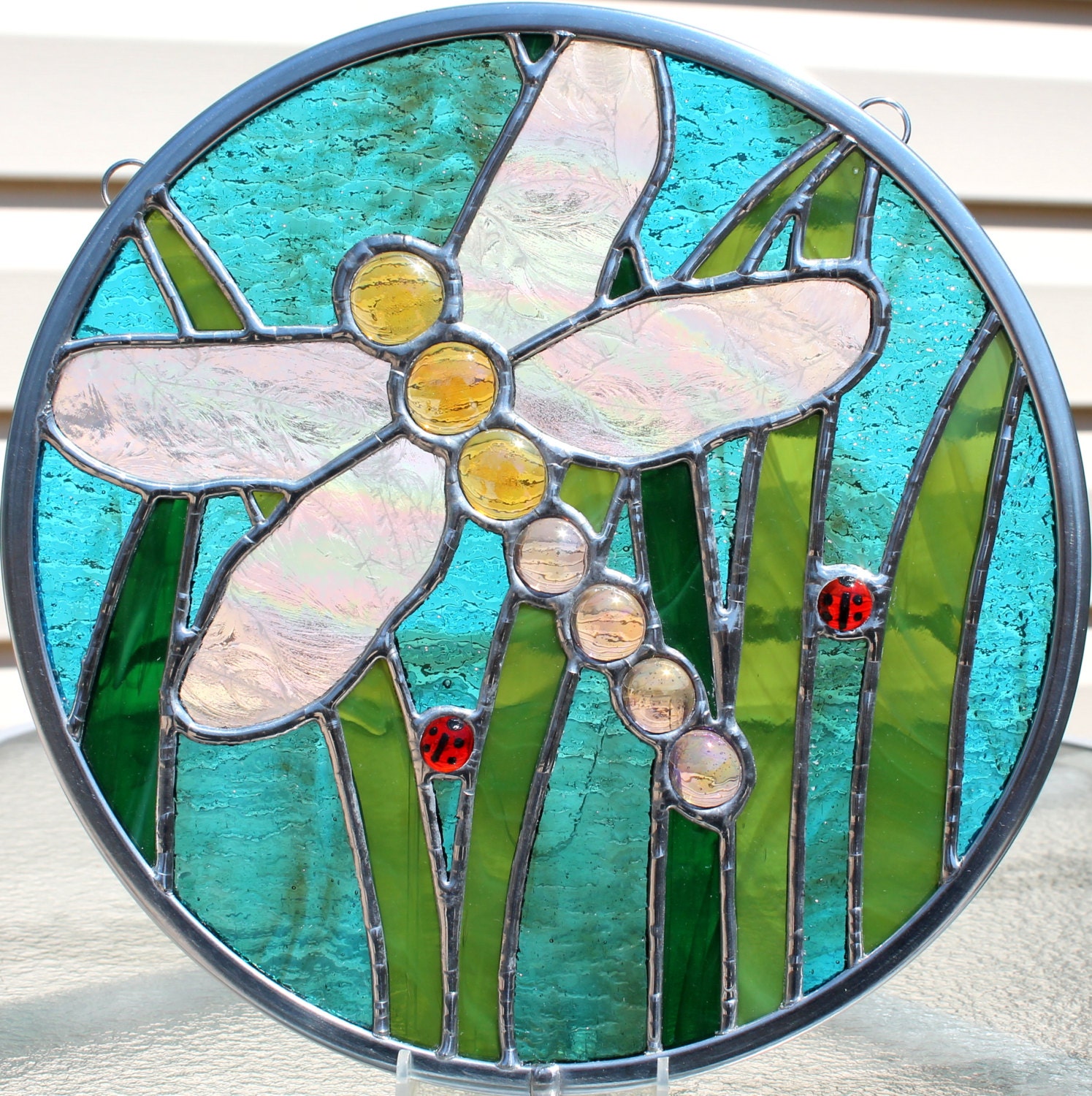 Dragonfly Stained Glass Panel