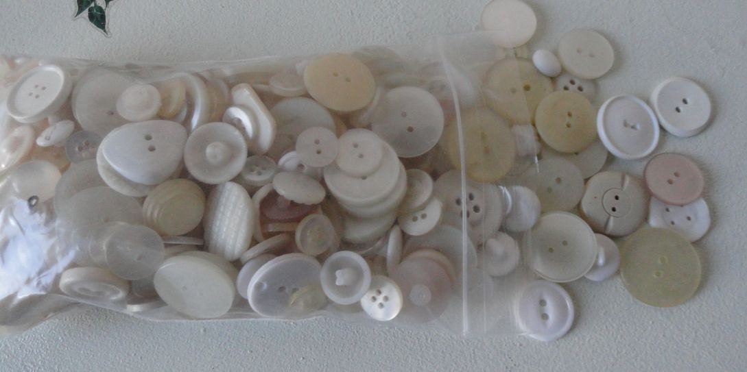 Vintage White Buttons