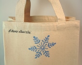SALE - Snowflake - Recycled Cotton Mini Tote