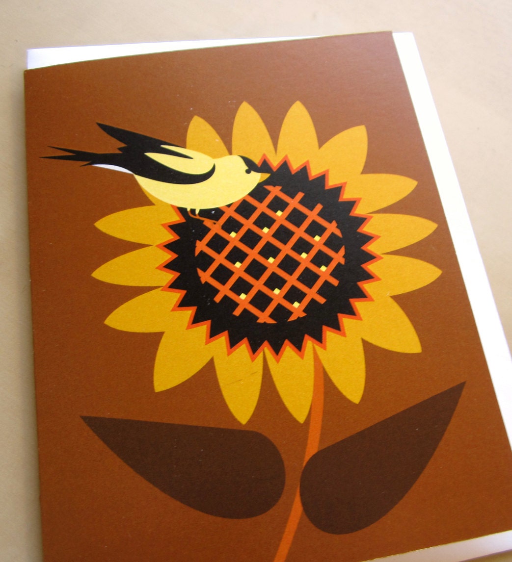 Goldfinch on Sunflower Note cards