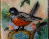 082 "Spring Robin" Thyme Tile Needle Felting Pattern Kit
