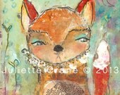 Fox Art - See Possibility - 8x8 inch Print of a Reproduction of the Original Painting by Juliette Crane