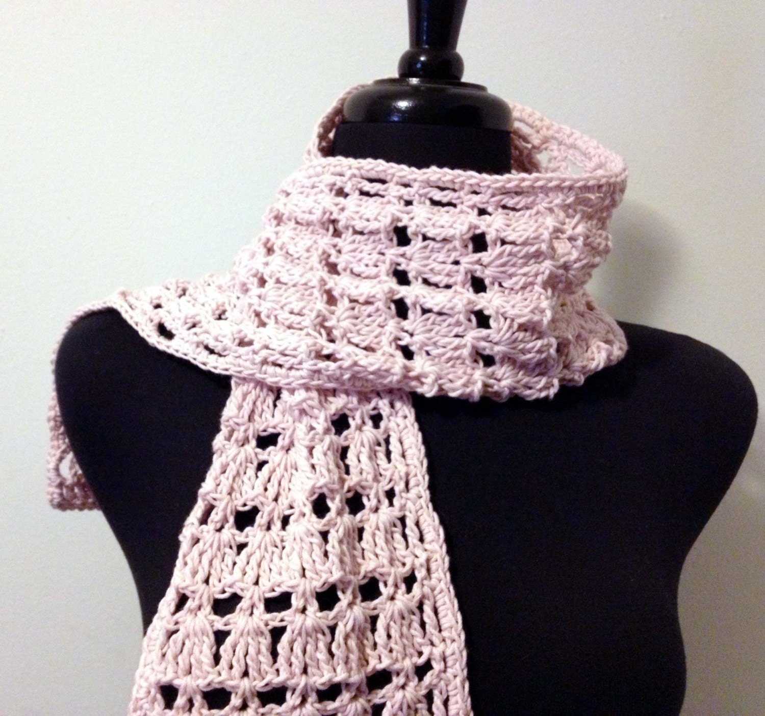 Organic Cotton Lacy Scarf in Pink, Other Colors Available