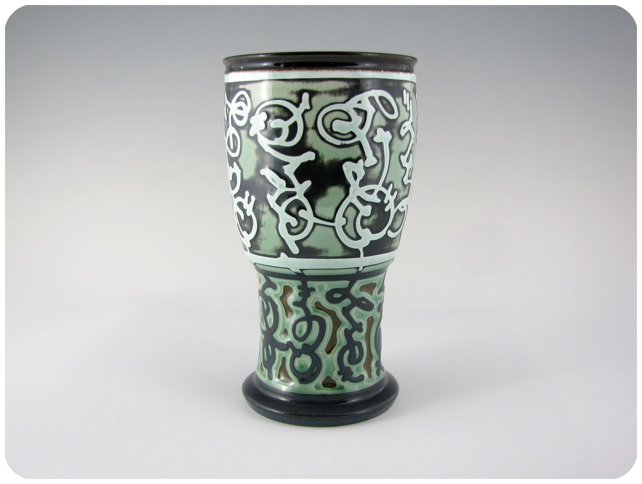 Etched Porcelain Pilsner Beer Glass