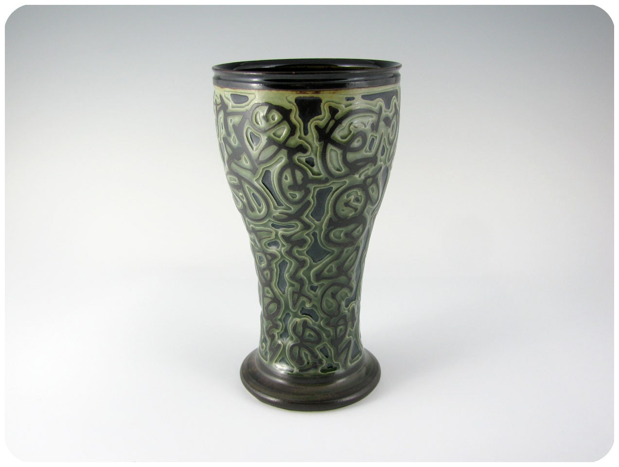 Etched Porcelain Pilsner Beer Glass