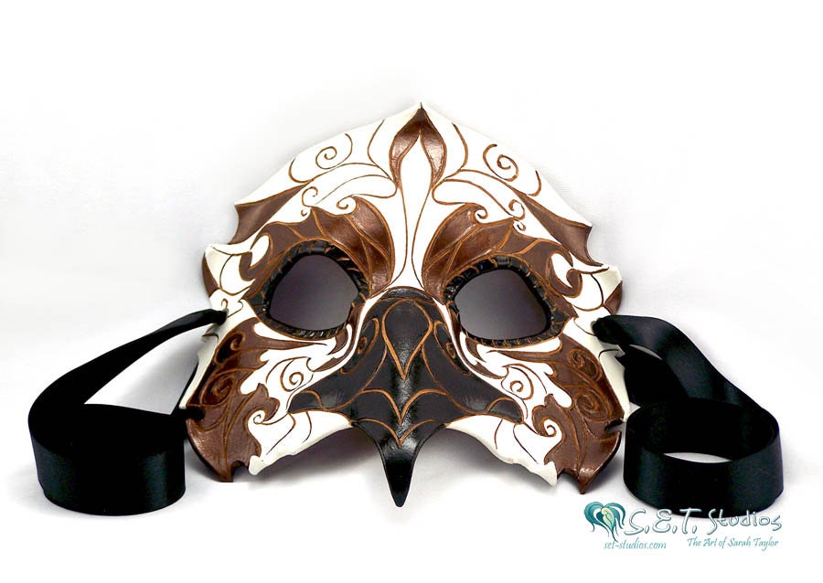 Leather Venetian Style Osprey Mask