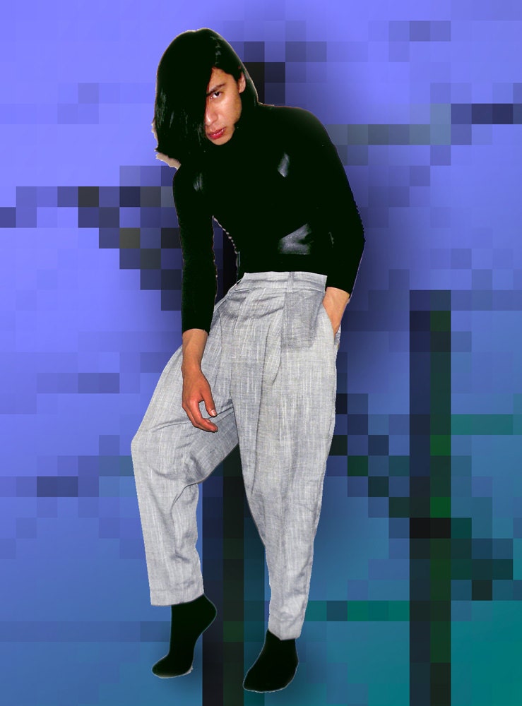 Gray Pleated Trousers
