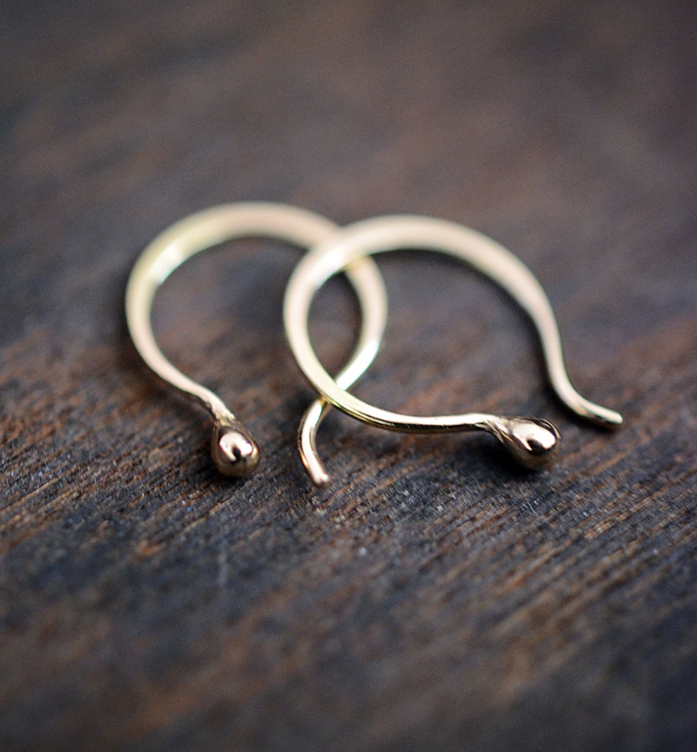 Tiny Tears...14k yellow gold earrings