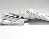 50 Blank Business Cards (Made From Handmade 100% Recycled Paper) In Ivory And Slate