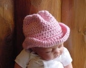 Baby Pink Cowgirl Hat, Newborn to 3 Months, Photo Prop
